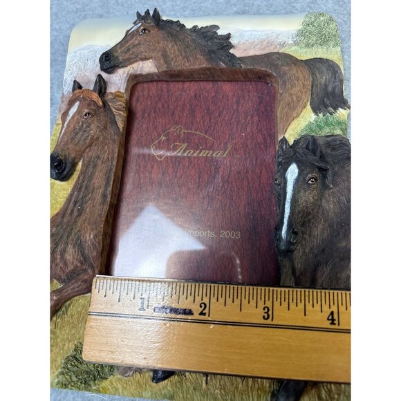Horse-Themed Resin Photo Frame By Popular Imports 2003 5x7 Inches Brown & Multic - Picture 6 of 7